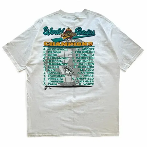 Vintage Florida Marlins Caricature World Series Champs 1997 MLB Baseball T Shirt - Picture 3 of 12